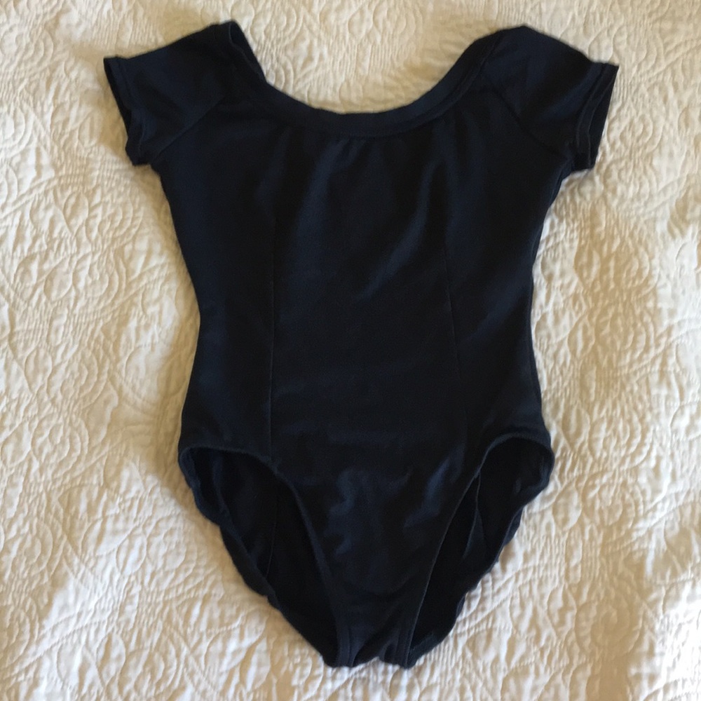 Capezio leotard short sleeve black size L